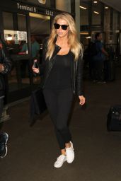 Charlotte McKinney in Black - Arrives at LAX From a Flight From NYC 4/14/2016