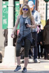 Dakota Fanning in Leggings - Out in New York City 4/20/2016