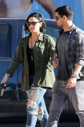 Demi Lovato in Ripped Jeans - at a Cafe Habana in Malibu 4/16/2016 