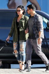 Demi Lovato in Ripped Jeans - at a Cafe Habana in Malibu 4/16/2016 