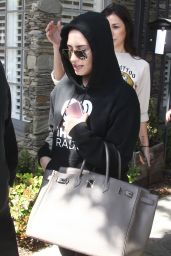 Demi Lovato Wears Her Hood Up - Los Angeles 3/30/2016 