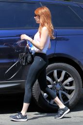 Emma Roberts in Leggings - Leaving Gym in West Hollywood 4/27/2016
