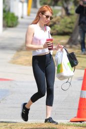 Emma Roberts in Leggings - Leaving Gym in West Hollywood 4/27/2016