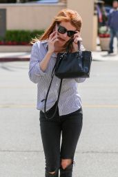 Emma Roberts Urban Outfit - at Sugarfish in Beverly Hills 4/26/2016