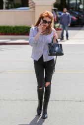 Emma Roberts Urban Outfit - at Sugarfish in Beverly Hills 4/26/2016