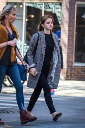 Emma Watson Casual Outfit - Heading Out From a Restaurant in New York 4/27/2016