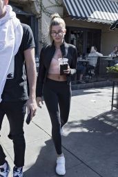 Hailey Baldwin With a Large Bruise on Her Chest - Los Angeles 4/27/2016