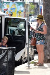 Hilary Duff Leggy in Jeans Shorts - Out in West Hollywood 4/19/2016