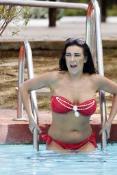 Imogen Townley in a Red Bikini - Enjoying the Sun on Holiday in Benidorm, Spain 3/30/2016