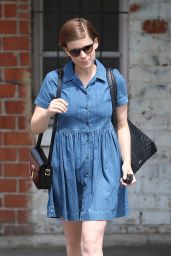 Kate Mara in Jeans Dress - Out in Los Angeles 4/6/2016