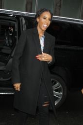 Kelly Rowland Looks Stylish in Black Coat and Braids - New York City 4/4/2016