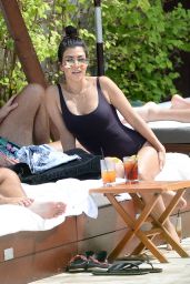 Kourtney Kardashian in a Swimsuit at a Pool in Miami Beach, FL 4/23/2016 