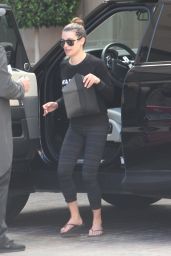Lea Michele in Leggings - Arrives at the Montage Hotel in Beverly Hills 3/31/2016