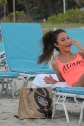 Megan McKenna in a Swimsuit - Beach in Miami, April 2016