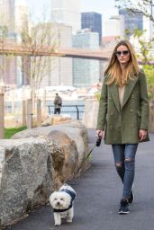 Olivia Palermo - Taking Her Loyal Companion Mr Butler For a Walk in the Park in Brooklyn 4/25/2016