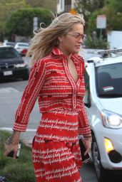 Rita Ora Summer Outfit Ideas - Lunches With Her Friends in West Hollywood 4/25/2016