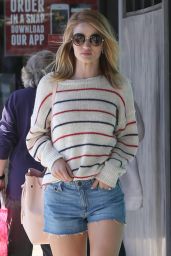 Rosie Huntington-Whiteley in Jeans Shorts - Out in Los Angeles 4/2/2016