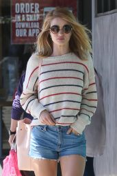 Rosie Huntington-Whiteley in Jeans Shorts - Out in Los Angeles 4/2/2016