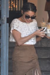 Vanessa Hudgens Street Fashion - Gets coffee at Alfred Coffee in West Hollywood 3/31/2016