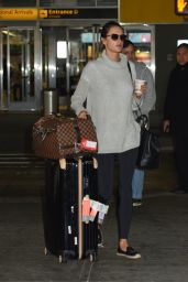 Alessandra Ambrosio Travel Outfit - JFK Airport in NYC 5/1/2016