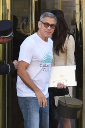 Amal and  George Clooney - Leaving  Hotel in Rome 5/30/2016