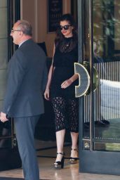 Anne Hathaway Outfit Ideas -Leaving Her Hotel in West Hollywood 4/30/2016 