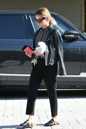 Ashley Tisdale Goes to the Salon With Fur Slippers in a Sharp Outfit - Los Angeles 5/24/2016