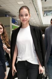 Barbara Palvin Travel Outfit - Airport in Cannes 5/16/2016