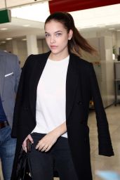 Barbara Palvin Travel Outfit - Airport in Cannes 5/16/2016