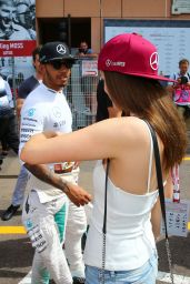 Barbara Palvin With Lewis Hamilton At Monaco Qualifying, May 2016