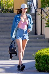 Bella Hadid Leggy in Jeans Shorts - Leaving The Commons in Calabasas, CA 5/22/2016
