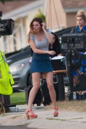 Bella Thorne in Mini Skirt On the Set of ‘You Get Me’ in LA 5/15/2016