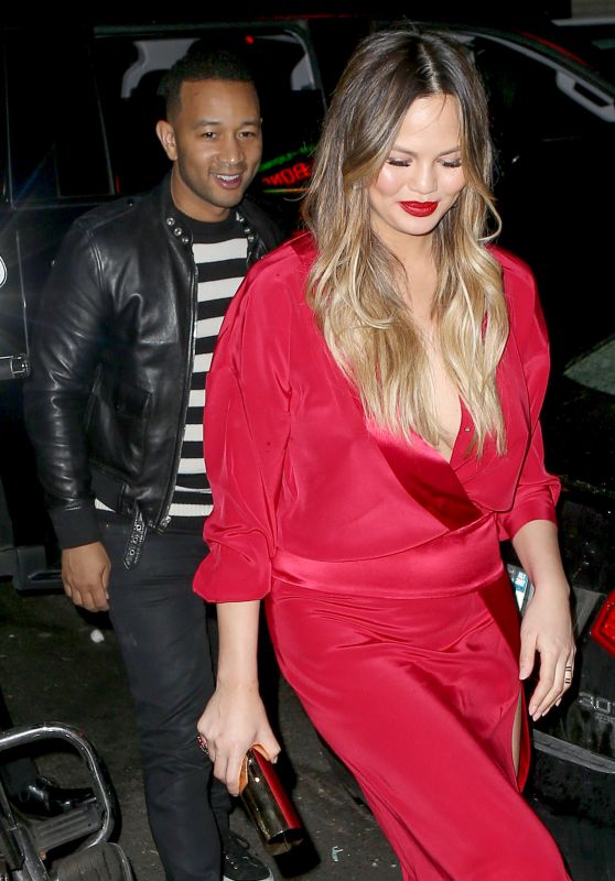 Chrissy Teigen Night Out Style -  Out for Dinner in NYC 5/18/2016 