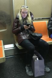 Dakota Fanning at a Subway Station in New York City 5/7/2016 