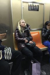 Dakota Fanning at a Subway Station in New York City 5/7/2016 