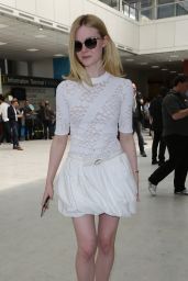 Elle Fanning Cute Outfit Ideas - at Nice Airport in Cannes 5/18/2016 