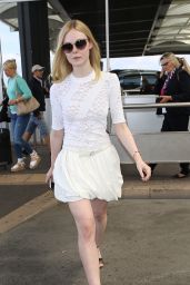 Elle Fanning Cute Outfit Ideas - at Nice Airport in Cannes 5/18/2016 
