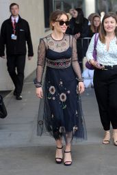 Emilia Clarke Fashion Style - at BBC Radio 1 in London 5/26/2016 