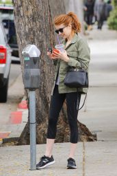 Emma Roberts in Leggings - Shopping in Beverly Hills 5/9/2016