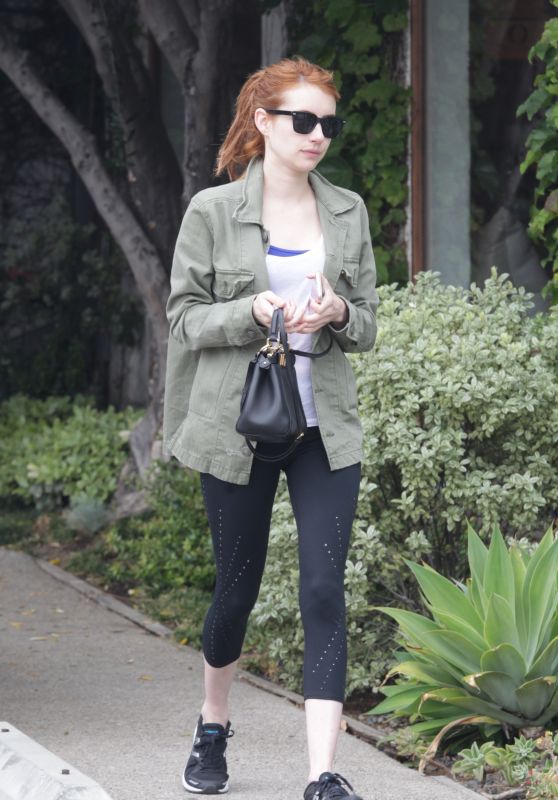 Emma Roberts in Leggings - Shopping in Beverly Hills 5/9/2016