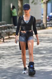 Hailey Baldwin Wearing Foot Brace - Out in New York City, May 2016