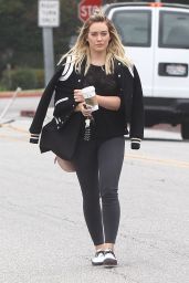 Hilary Duff in Tights - Leaving an Office Building in Beverly Hills 5/4/2016
