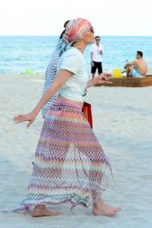 Jennifer Lopez - Sunbathing at the Beach in Miami, FL 5/6/2016