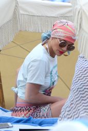 Jennifer Lopez - Sunbathing at the Beach in Miami, FL 5/6/2016