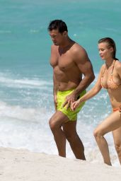 Joanna Krupa Hot in Bikini - Beach in Miami, May 2016
