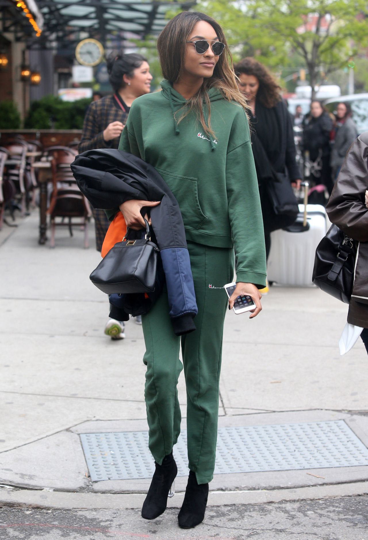 Jourdan Dunn - Steps Out in New York City in a Tracksuit and Heels 5/2/2016