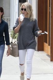 Julianne Hough Street Style - Picking Up Iced Drinks on Melrose Place in West Hollywood 5/19/2016