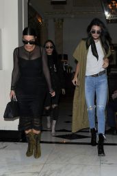 Kendall Jenner & Kim Kardashian Street Outfit - Out in London 5/23/2016 