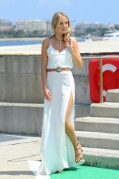 Kimberley Garner in White Dress Arrives in Cannes 5/18/2016