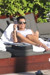 Kourtney Kardashian in Swimsuit - Enjoys The Setai Hotel
